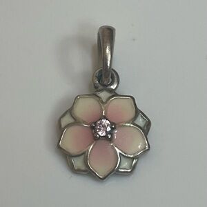 Authentic MAGNOLIA BLOOM ALE PANDORA Pink ENAMEL Flower PENDANT